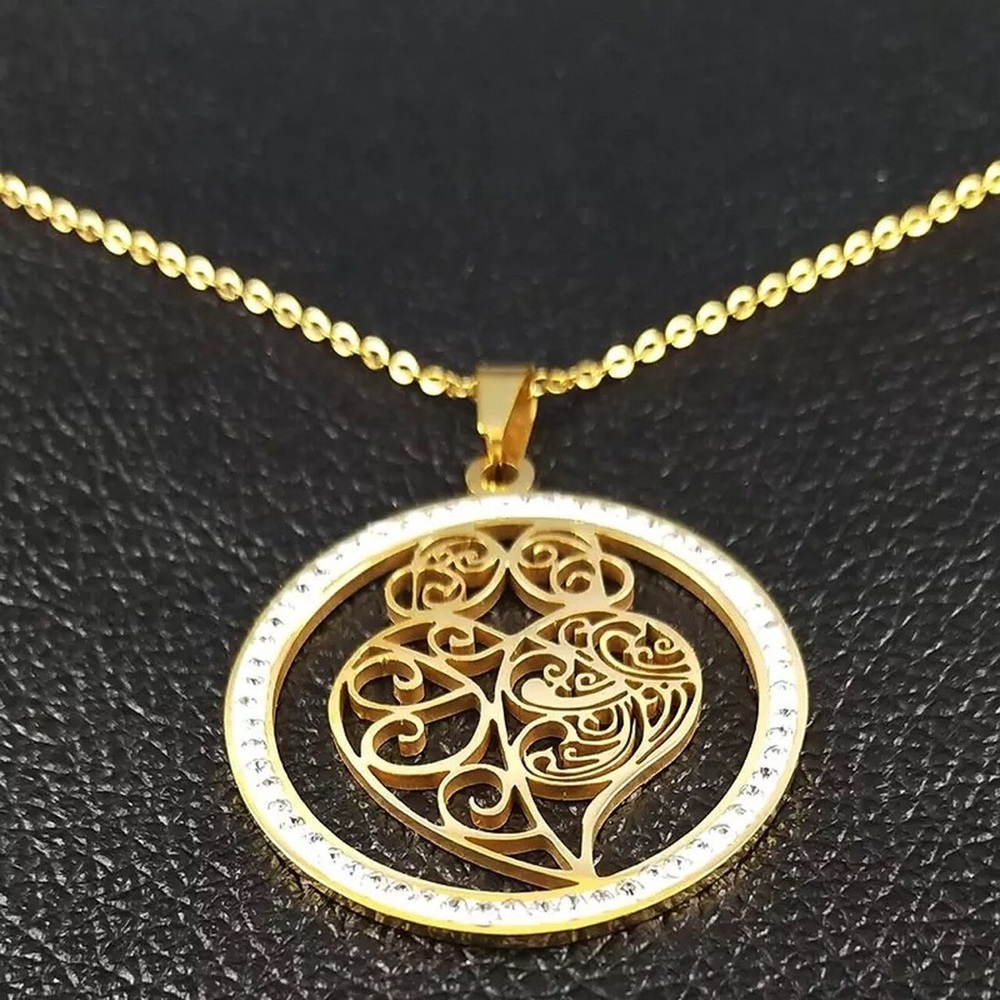 Women Fashion Heart Crystal Necklace - Picture 3 of 5